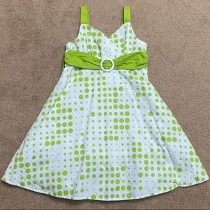 Amy Byer Green Polka Dot Dress girls size10
